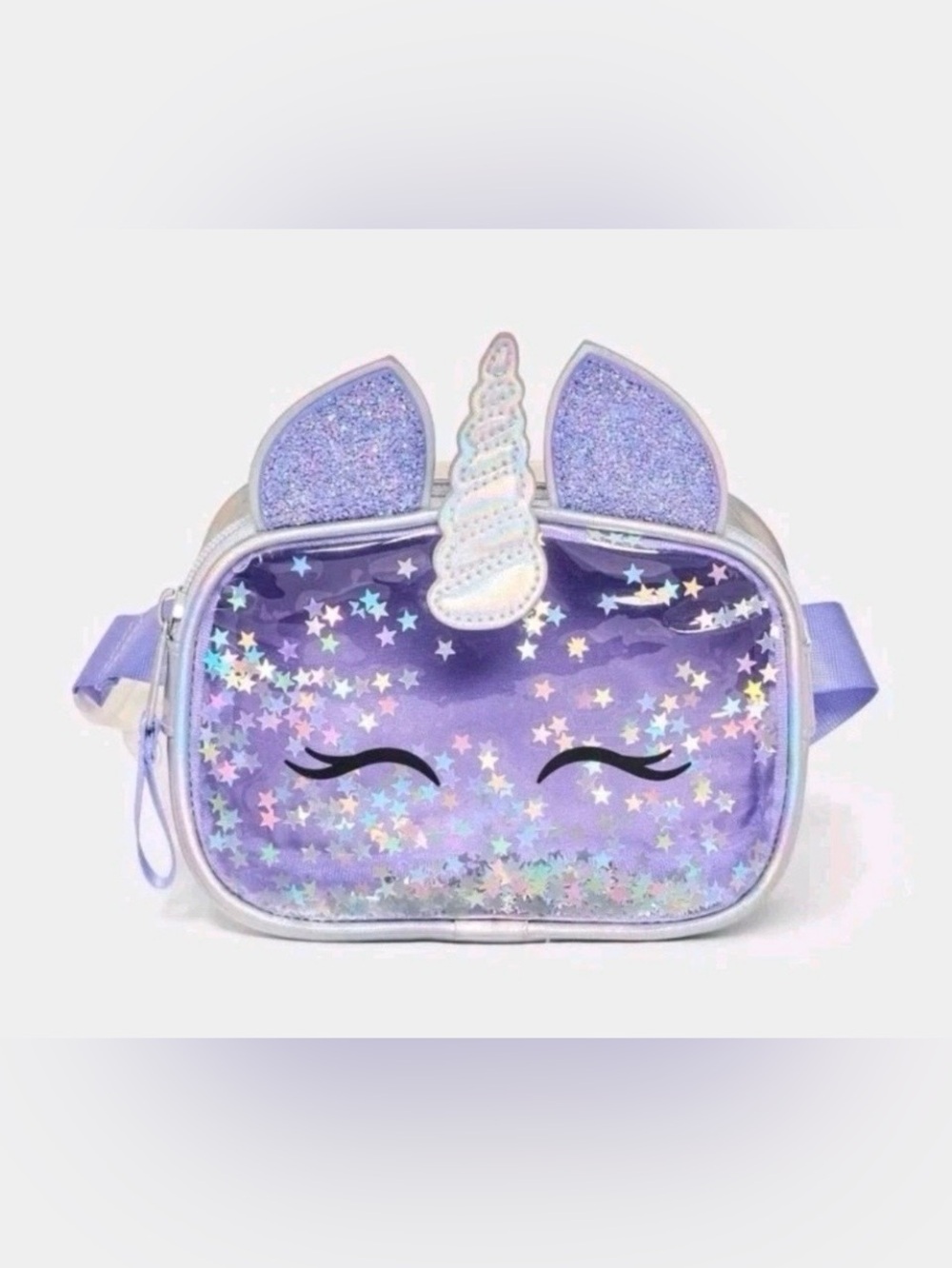 Cat & Jack Sparkly Purple Unicorn Belt Bag. 